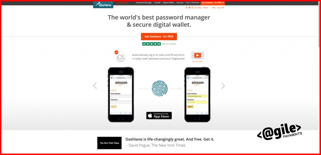 Dashlane Homepage Screenshot to show SaaS tools